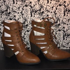 Brown booted heels never worn brand new